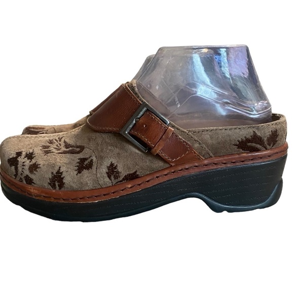 Klogs Austin Brown Suede Tapestry Buckle clogs size 7 work shoes - Picture 9 of 9